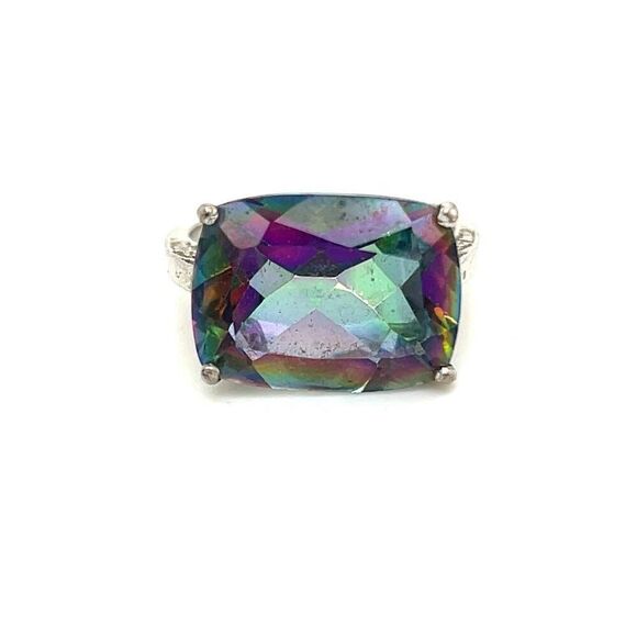 Stunning 925 Mystic Topaz Color Ring - Picture 1 of 10